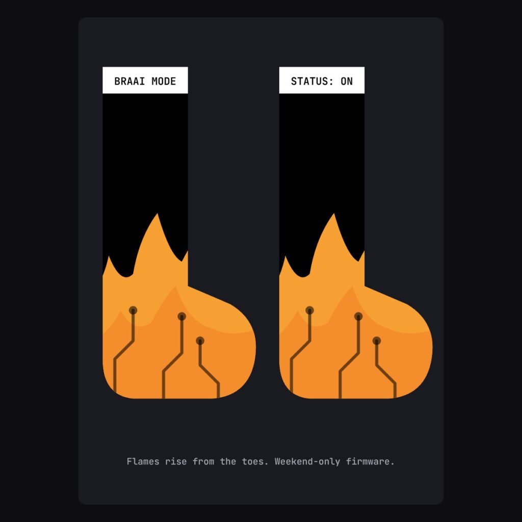 Braai mode socks